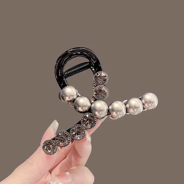 轻奢气质【月光女神】闪钻鲨鱼夹精致简约后脑勺优雅盘发头饰发卡