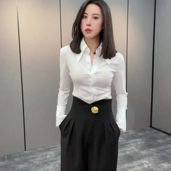 anyulin/安语琳轻奢衬衫时尚百搭新款衬衫设计感轻熟显瘦气质