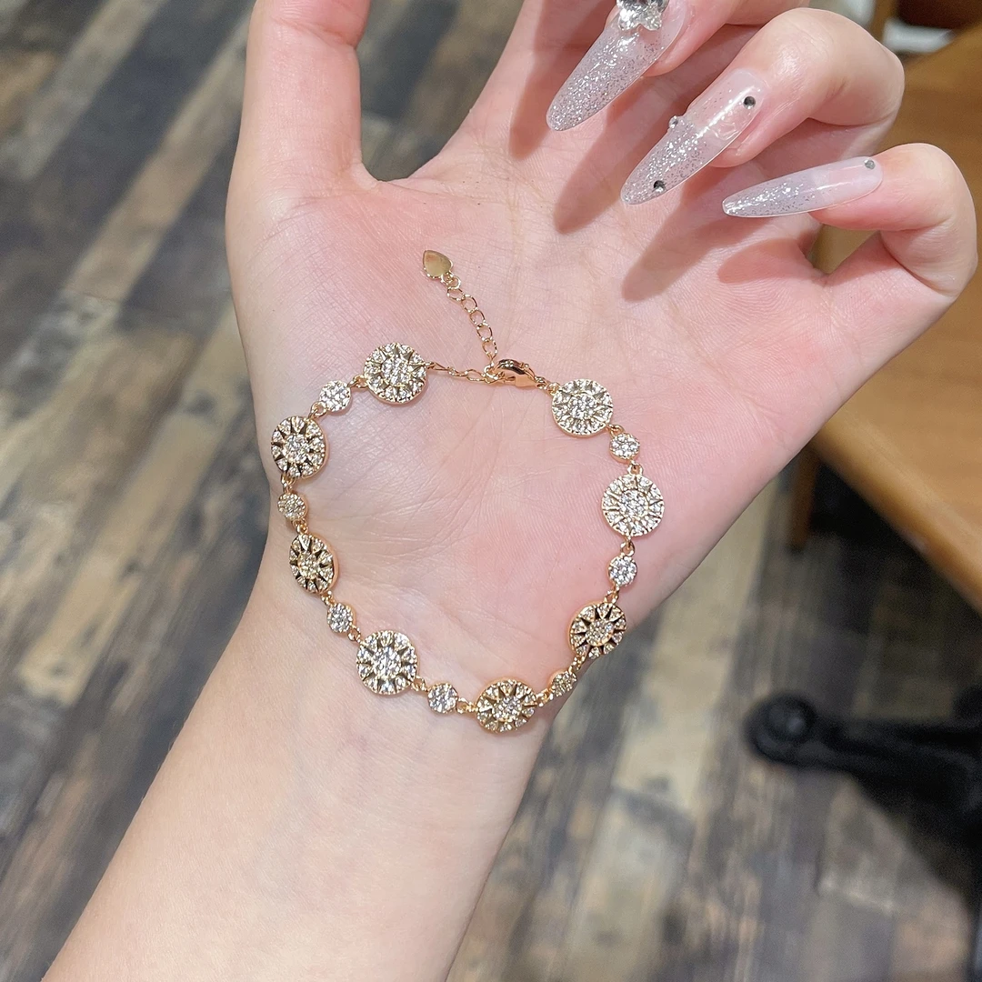 TIRENSE/狄伦斯 镀 18K金高定太阳花系列轻奢气质手链