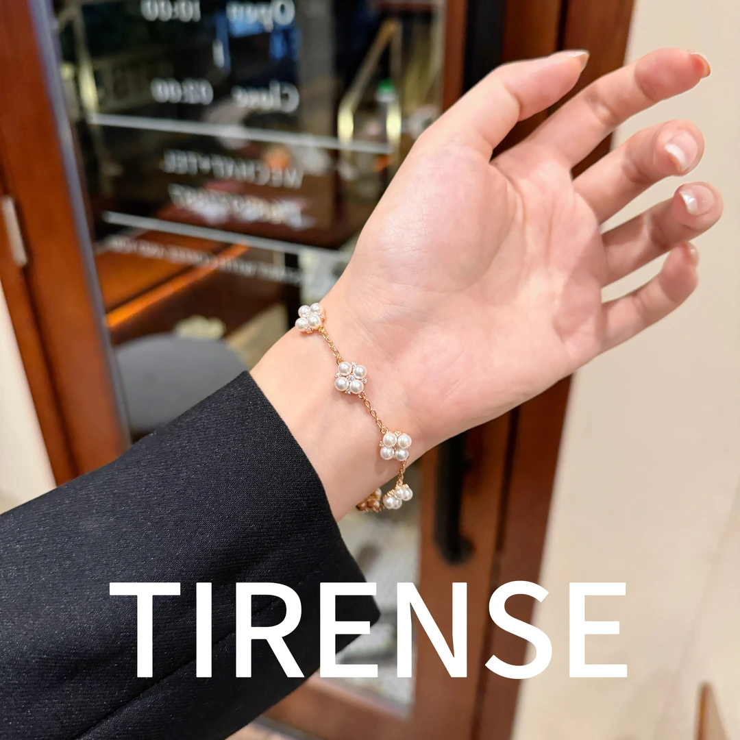 TIRENSE/狄伦斯 铜合金手链 镀18K金 珍珠四叶草系列轻奢百搭手链