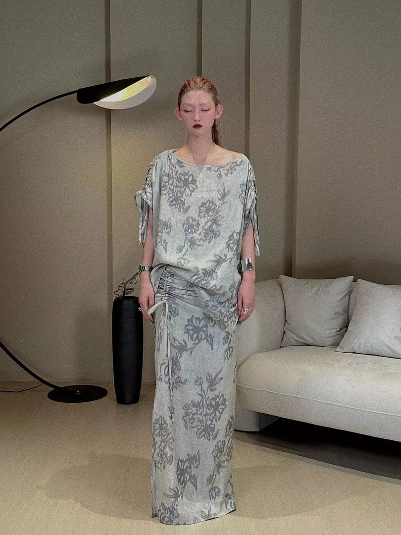 【喜一兮】2024夏季高级感棉麻料气质轻奢风半裙套装77017+(-1)