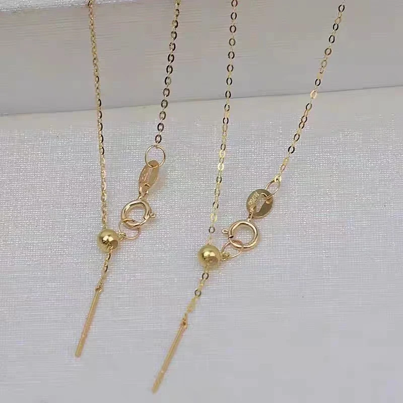 彩云泰 链子925银 925银  金色o字链/针式链 素链可调节百搭
