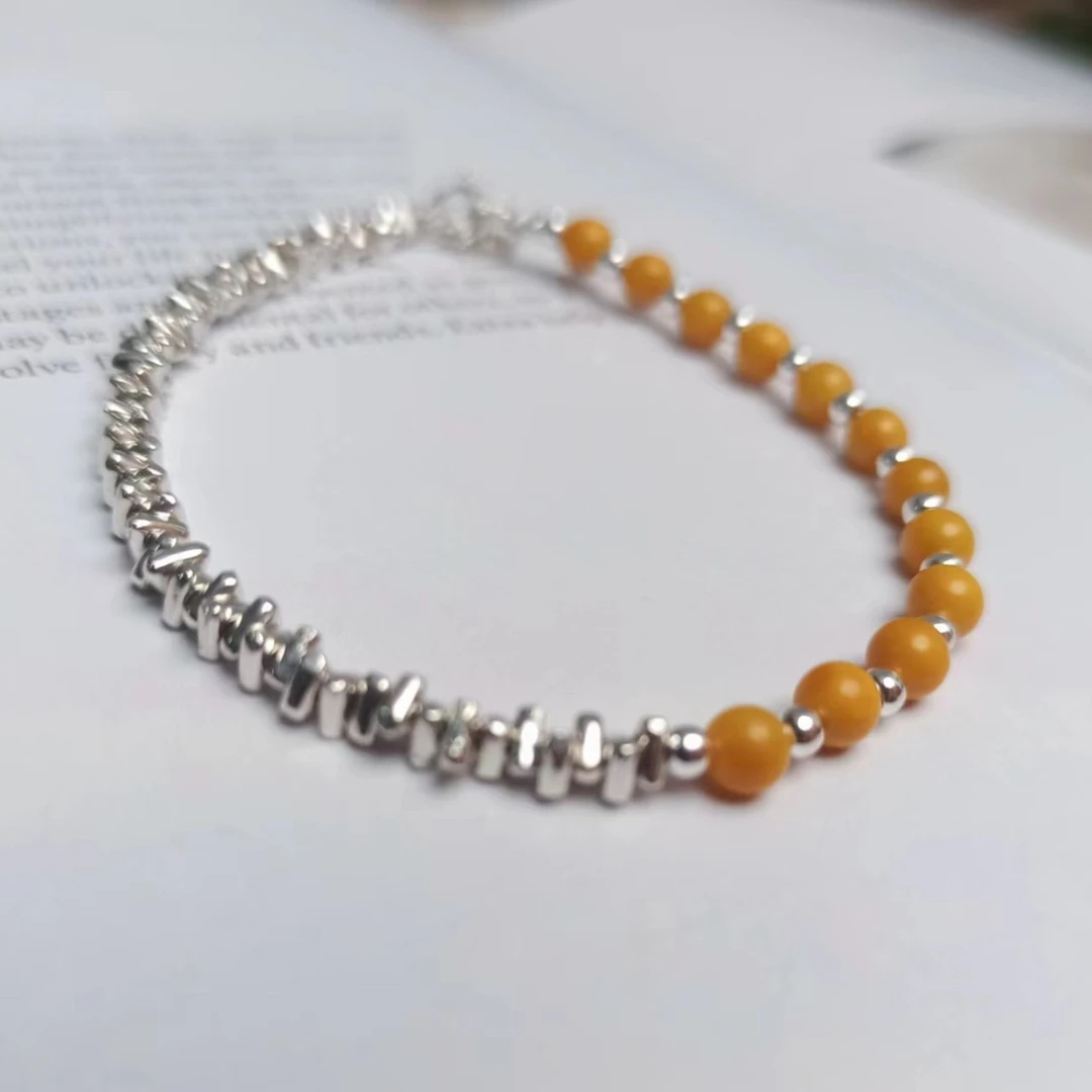 彩云泰 925银手链 新蜡碎银手链 约4.4g  实物为准