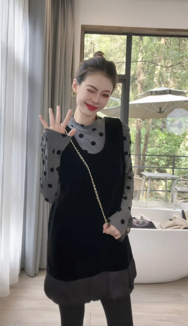 诗诗严选-背心鱼尾裙减龄洋气气质显瘦连衣裙2319