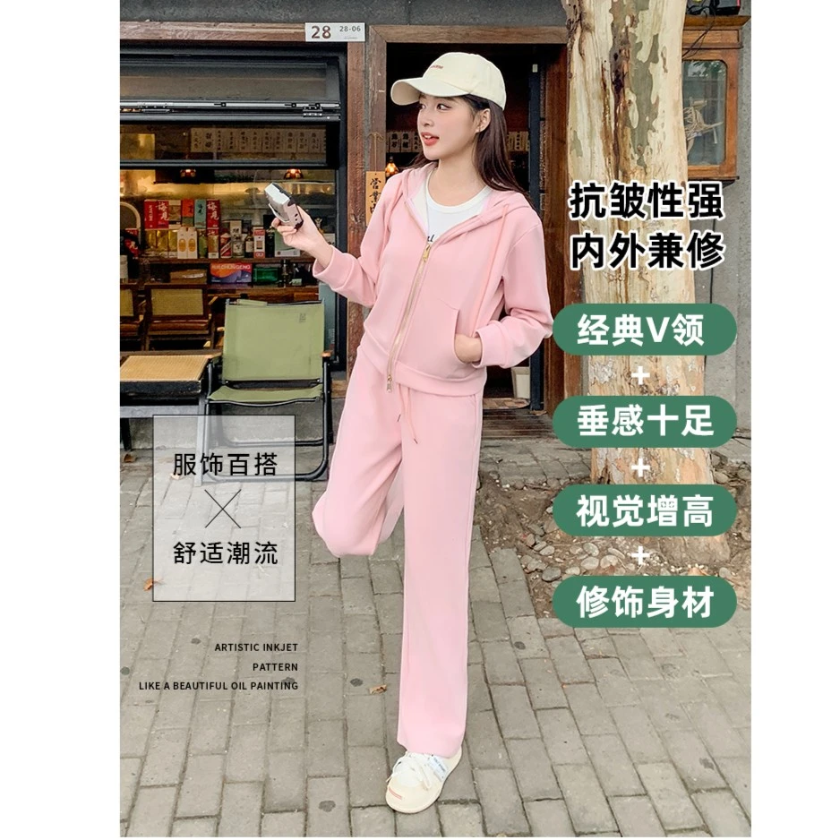 【加厚1700克奥利绒】z.冬款套装连帽休闲时尚显瘦百搭高腰1314