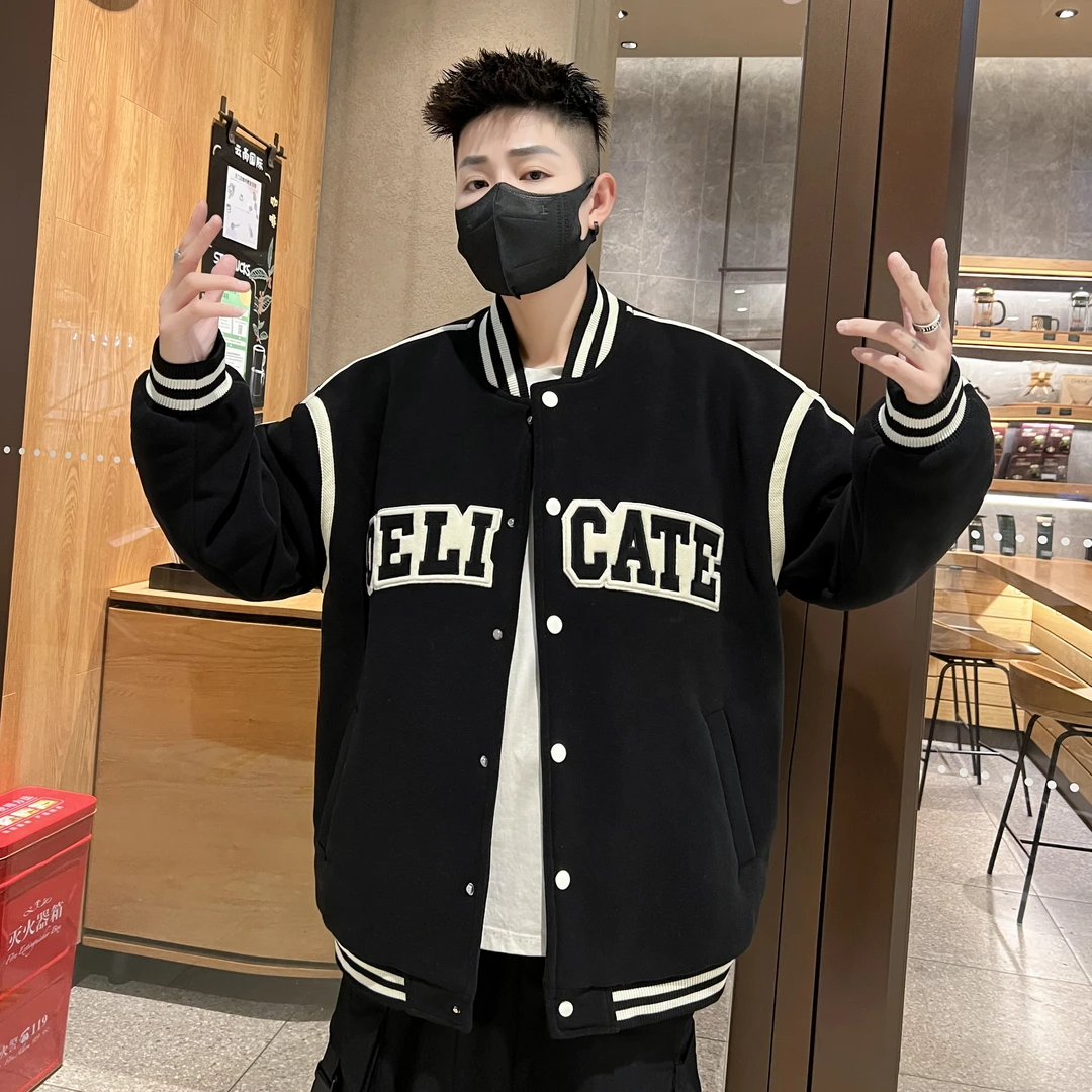 男款冬季外套针织棉棒球服奥粒绒秋冬百搭潮牌上衣服男生休闲新款