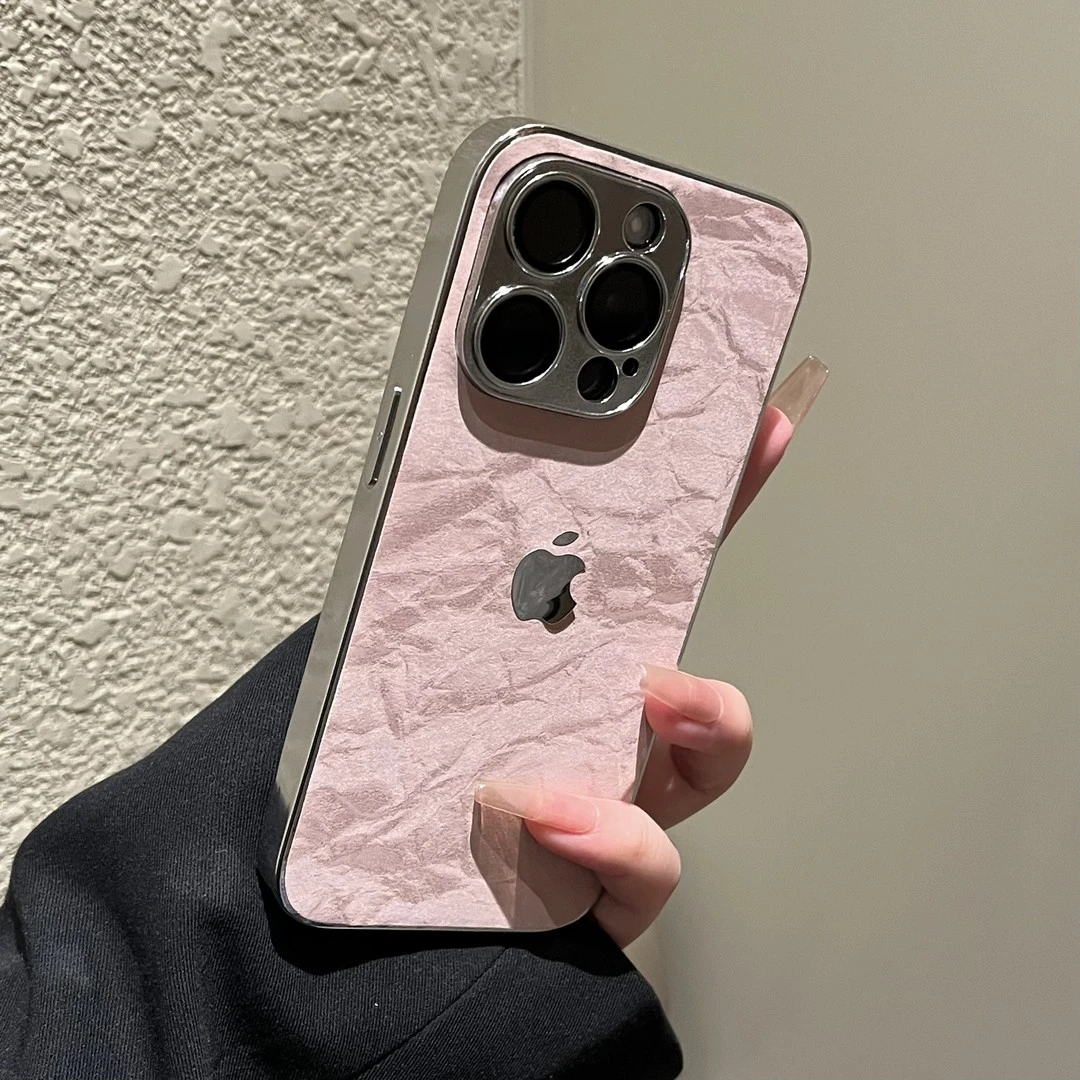 绒布款电镀边适用苹果15promax手机壳高级感iPhone14硬13套12防摔