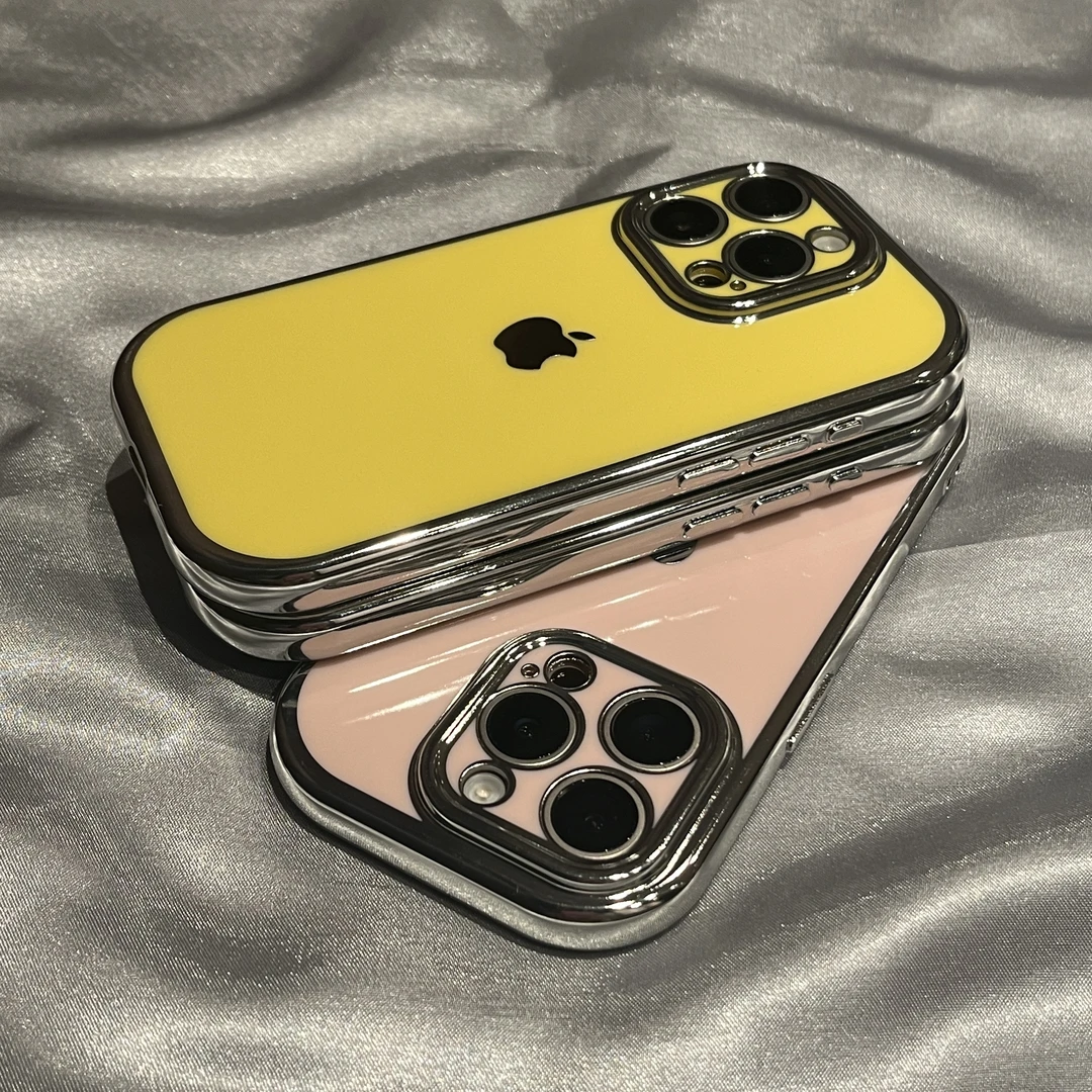 ins风纯色电镀适用iPhone15promax苹果14手机壳全包圆边框防摔套