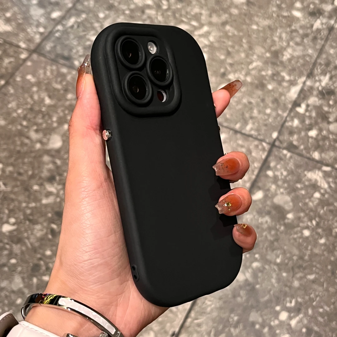 黑色肤感悬浮iPhone15/14promax手机壳苹果13新款12/11防摔xr软套