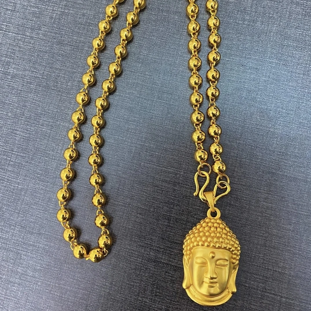 合金项链 6N圆珠链+大佛头