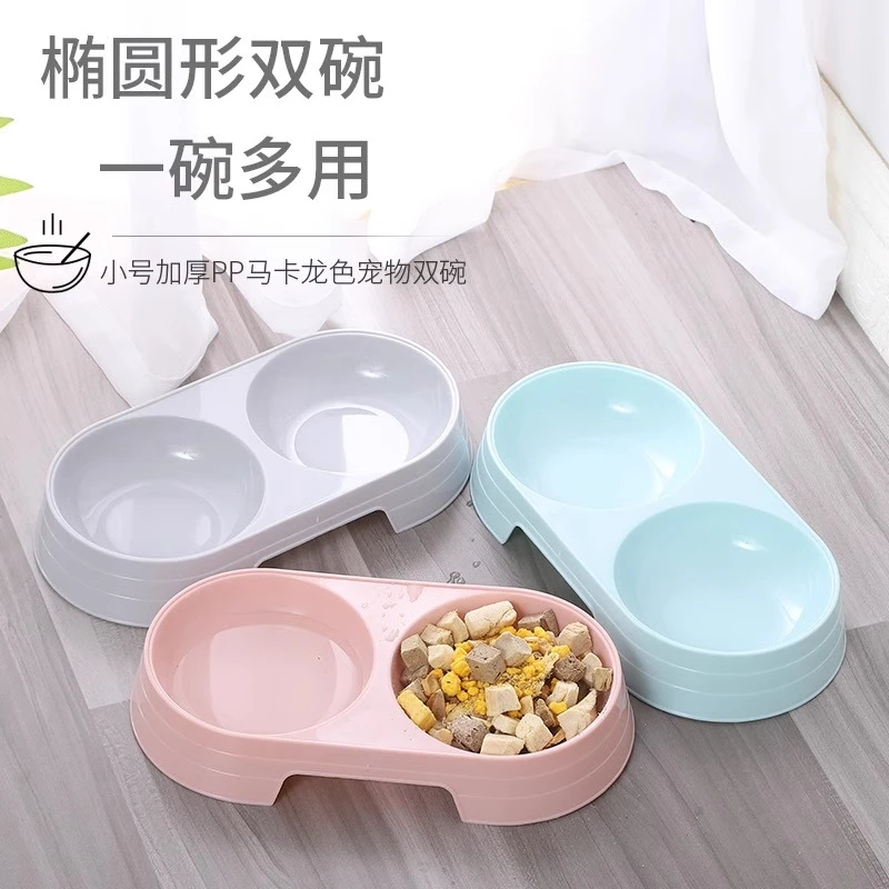 猫碗双碗狗碗狗食盆防打翻喝水一体小型犬专用宠物猫咪碗用品