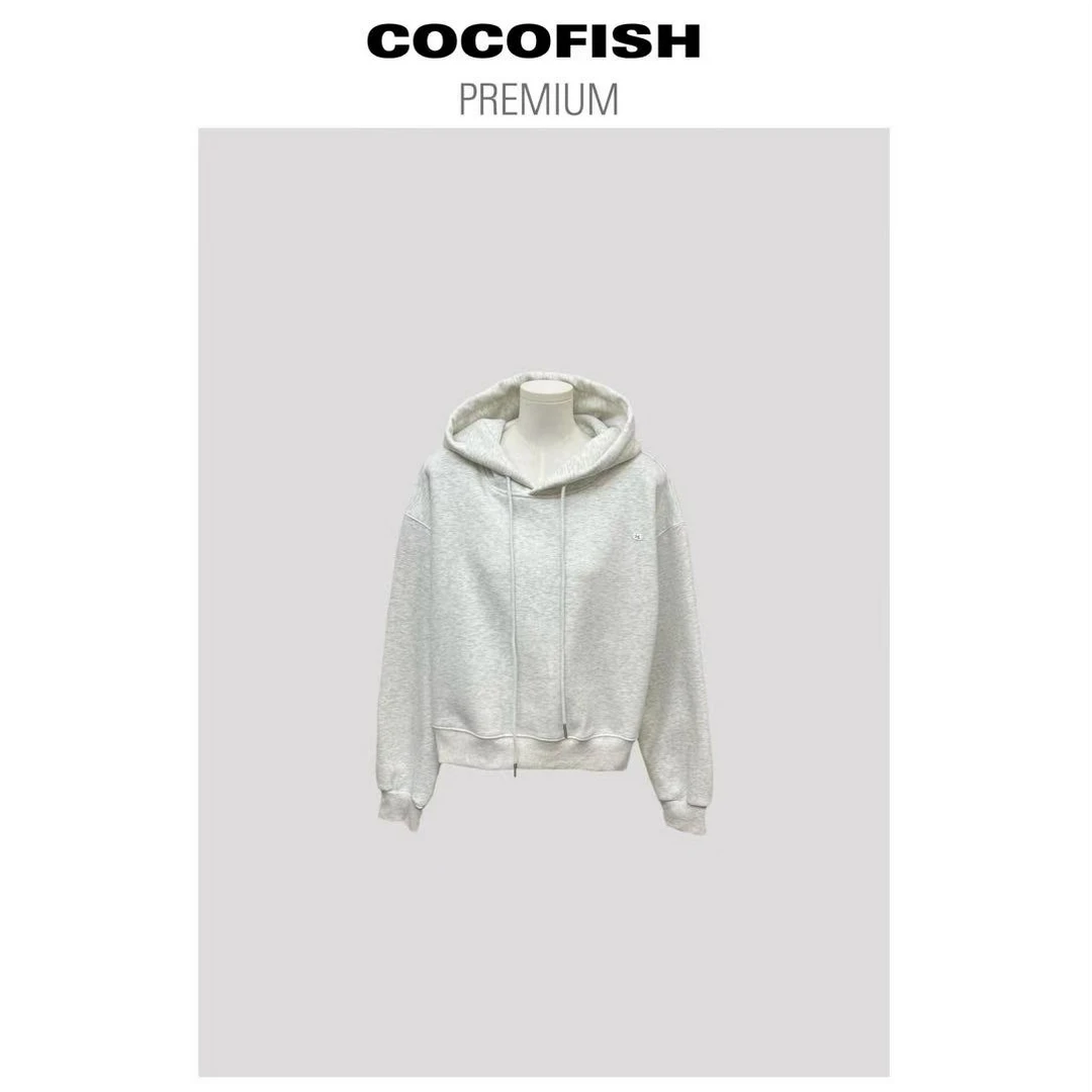 通勤简约纯色百搭连帽宽松卫衣#5159