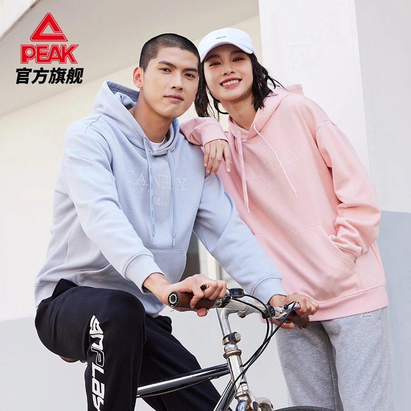 匹克潮流时尚休闲加绒卫衣百搭男女24秋季新款帽衫卫衣情侣长袖