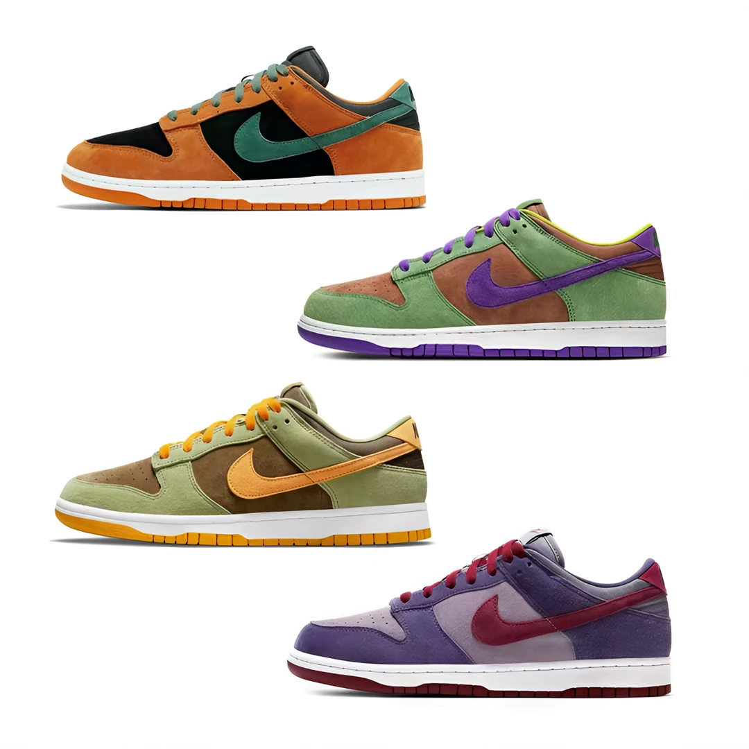 Nike Dunk Low 绿橙棕/黑橙/丑小鸭/树莓紫男女同款低帮休闲板鞋