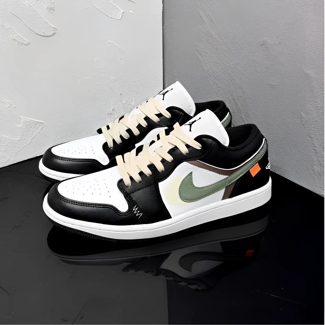 Air Jordan1 AJ1定制款无畏熊猫复古做旧解构低帮潮鞋 DC0774-101