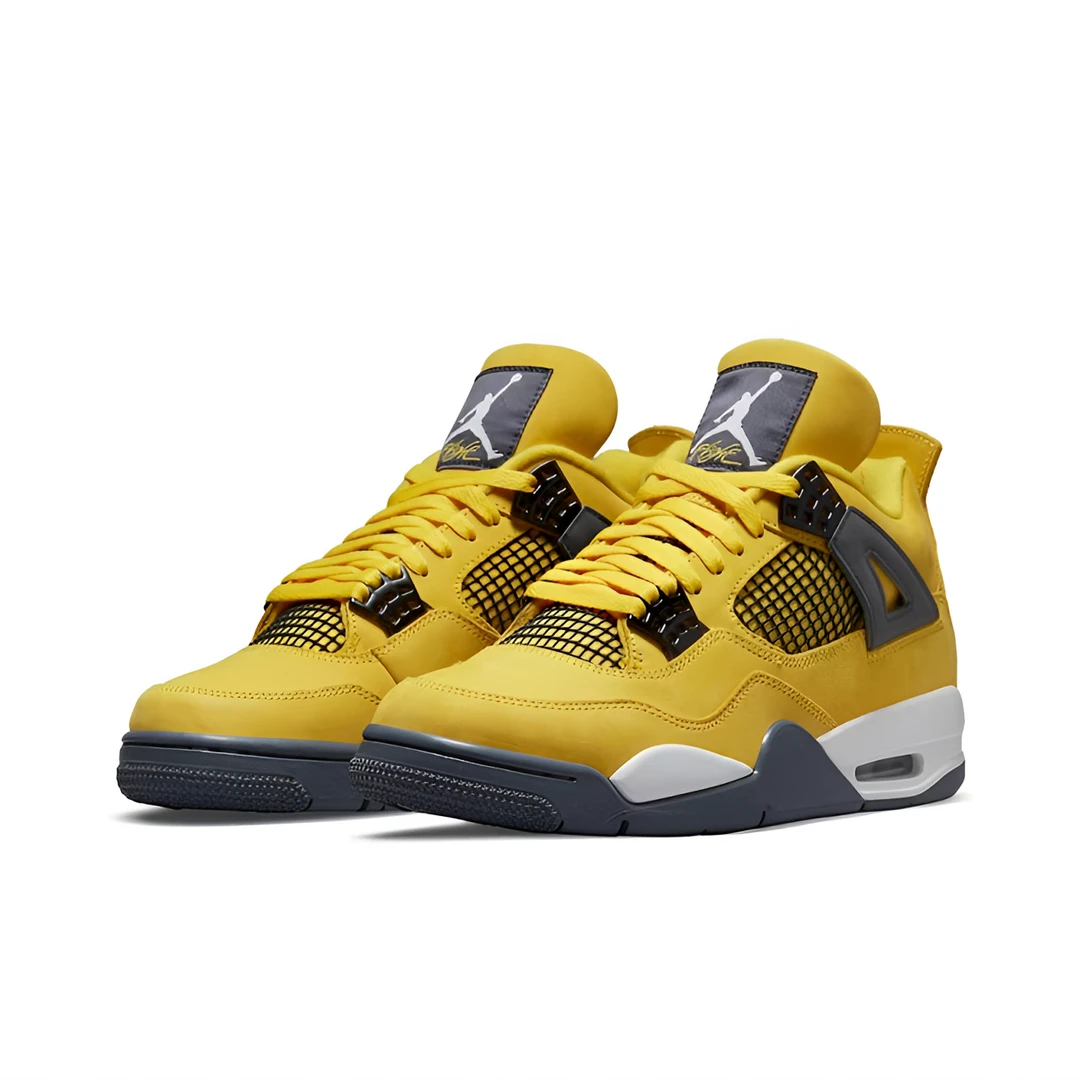 耐克 AirJordan 4 AJ4 电母黑黄男鞋中帮休闲运动球鞋 CT8527-700