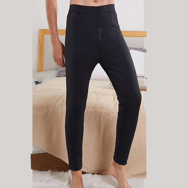 中老年老人男女护膝羊毛棉裤高腰保暖弹力棉裤东北冬2409男秋裤