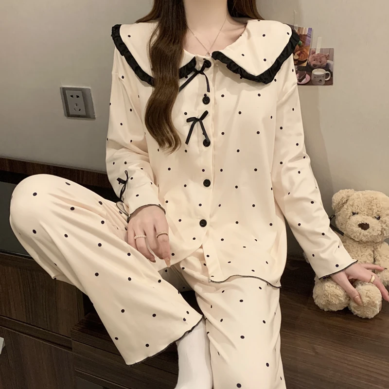 德绒保暖睡衣女秋冬款2024新款卡通风网红款家居服冬天套装可外穿