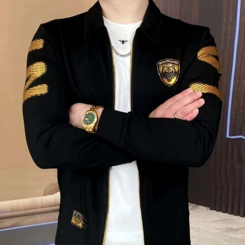 高档男士秋冬爆款外穿帅气外套新款休闲轻奢潮流夹克外套潮男外衣