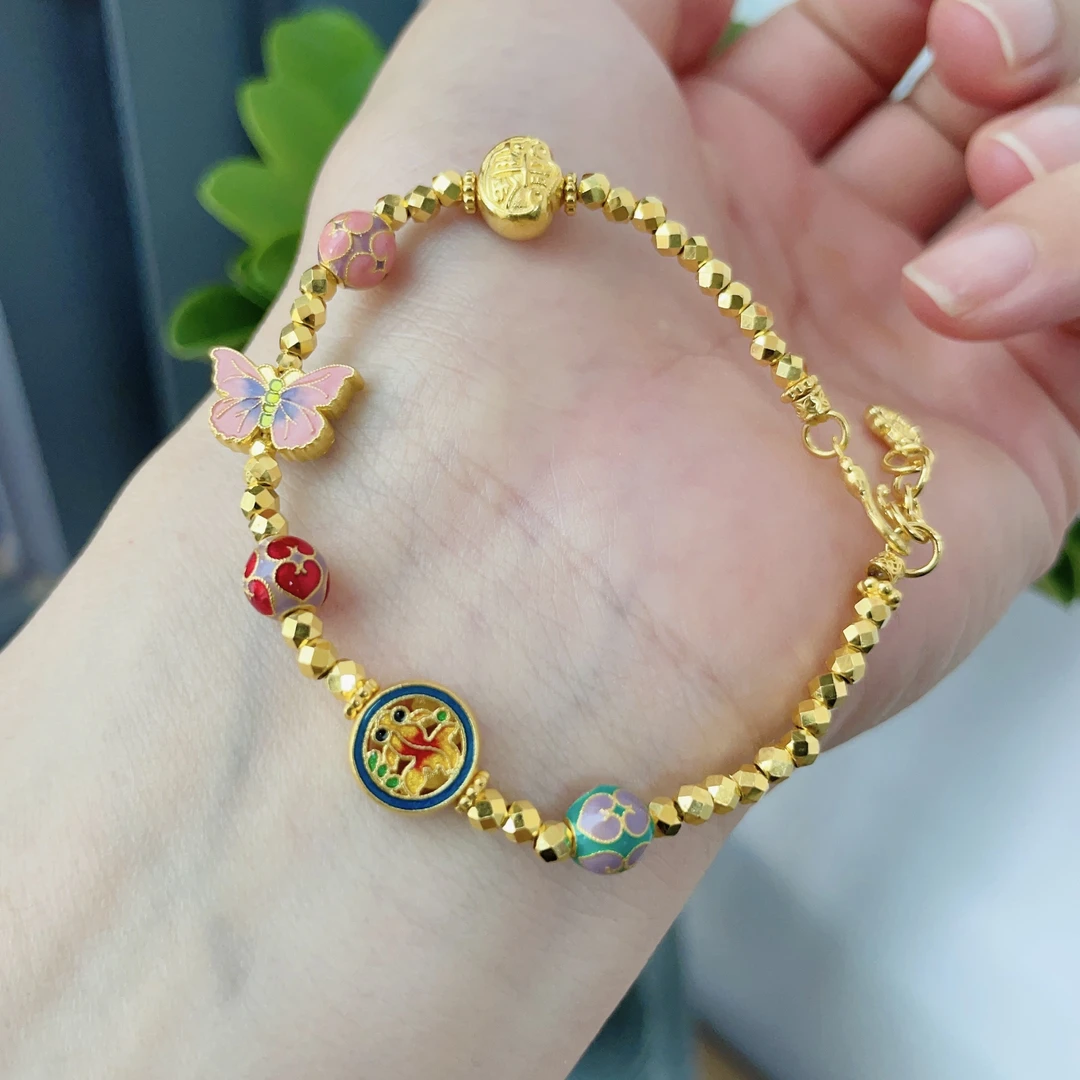 足金999蝴蝶＆花丝手链12.25克适合14-16手围