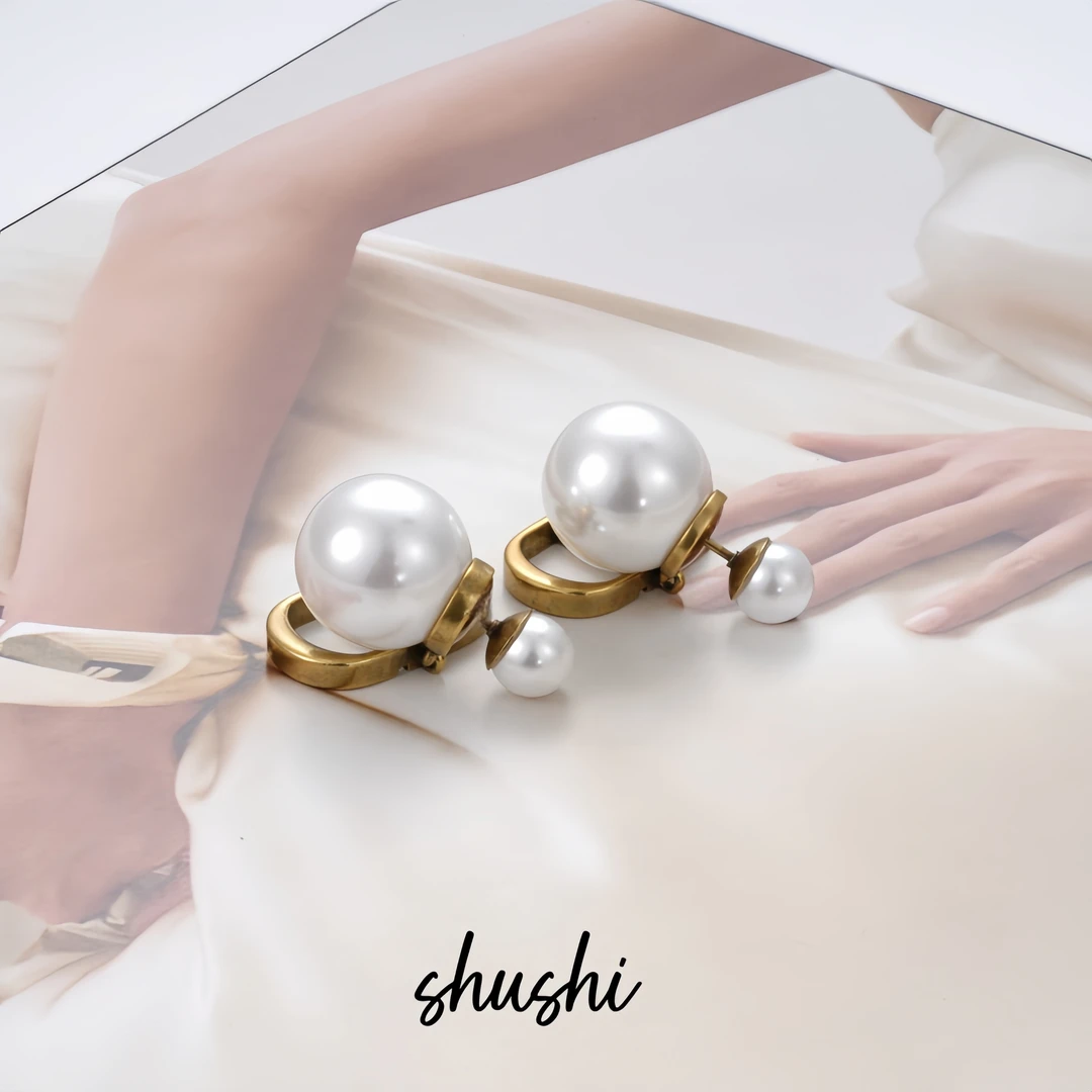 铜合金仿珍珠耳饰 时尚百搭经典轻奢气质个性耳环7309