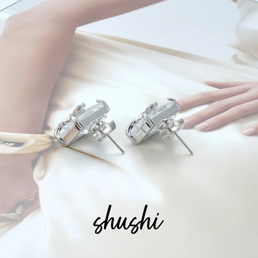 铜合金仿水晶耳饰 时尚百搭经典镶嵌个性耳环7444