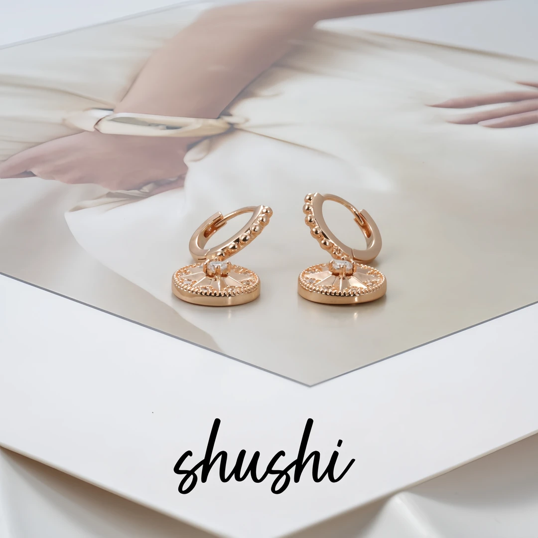 铜合金锆石耳饰 简约时尚百搭轻奢耳环7615