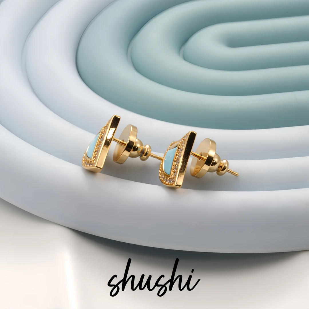 铜合金锆石耳饰 个性时尚轻奢百搭耳环6734