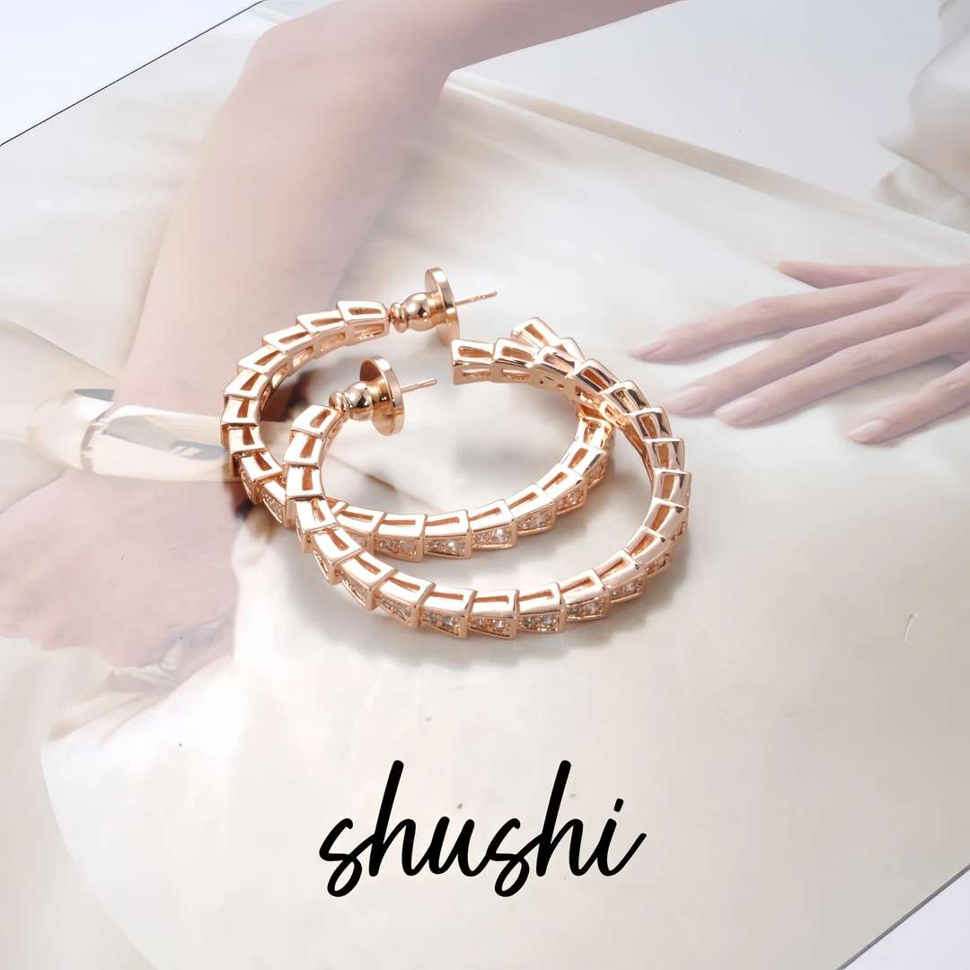 铜合金锆石耳饰 时尚百搭轻奢气质经典耳环7851