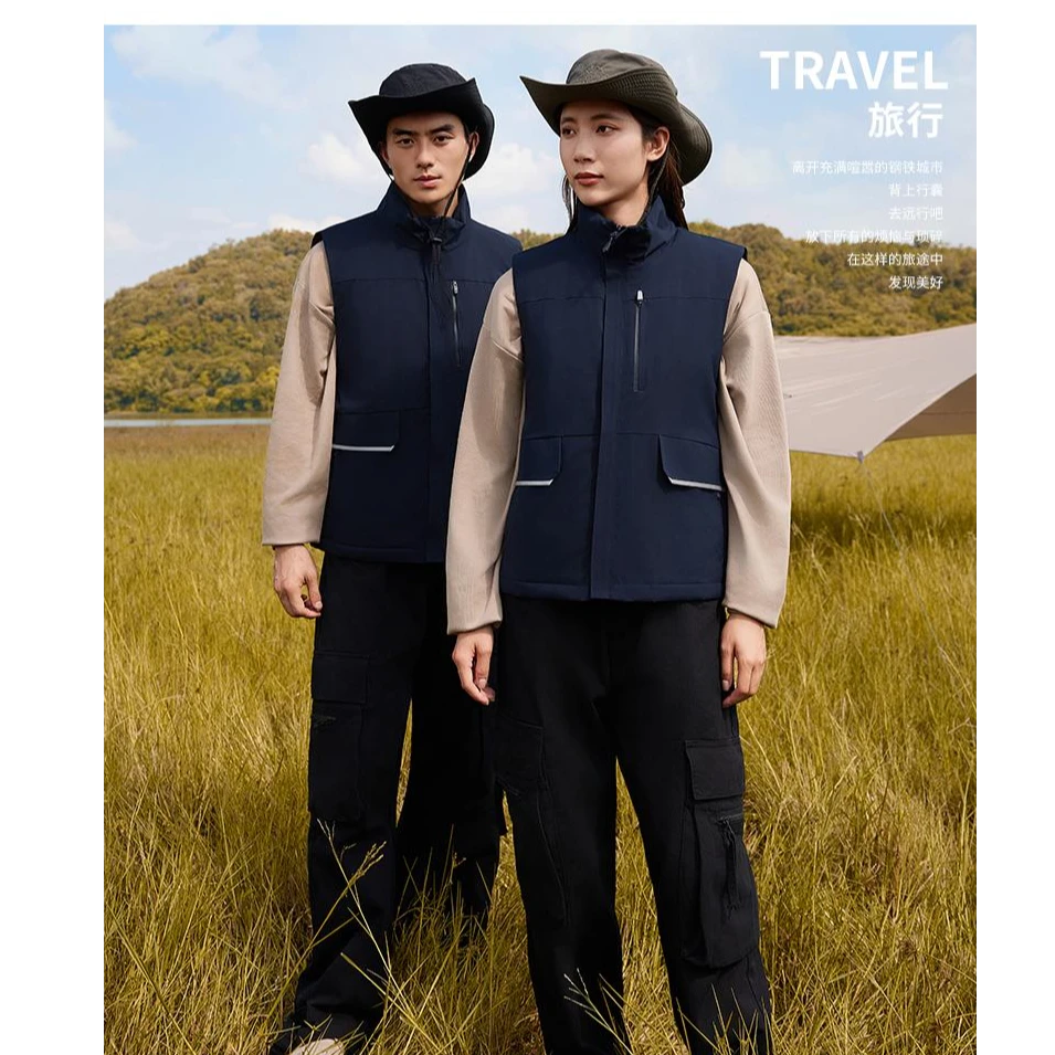 高端马甲定制印logo工作服公司员工摄影团队时尚工装冬季羽绒棉男