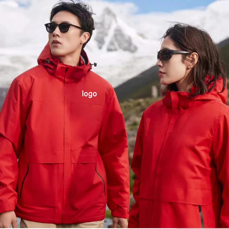 一体加绒冲锋衣防风防水摇粒绒户外工作服团体服印字绣字logo