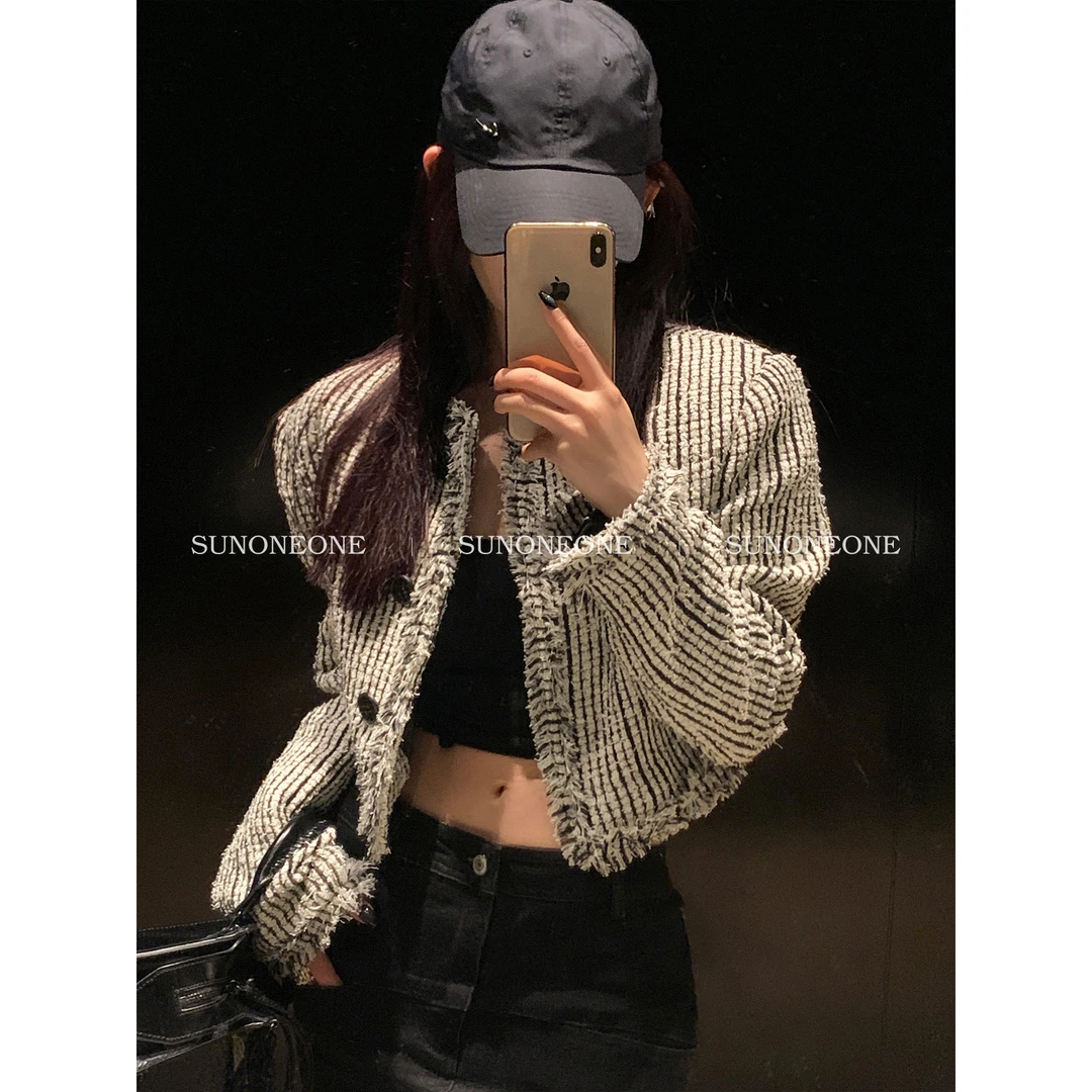 SUNONEONE 法式小众小香风外套女秋季短款气质上衣HW11016