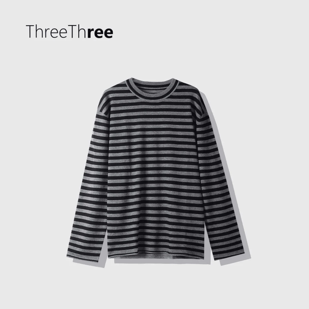 【LiuSanSan】2025早春新款针织时尚休闲百搭条纹打底衫长袖简约