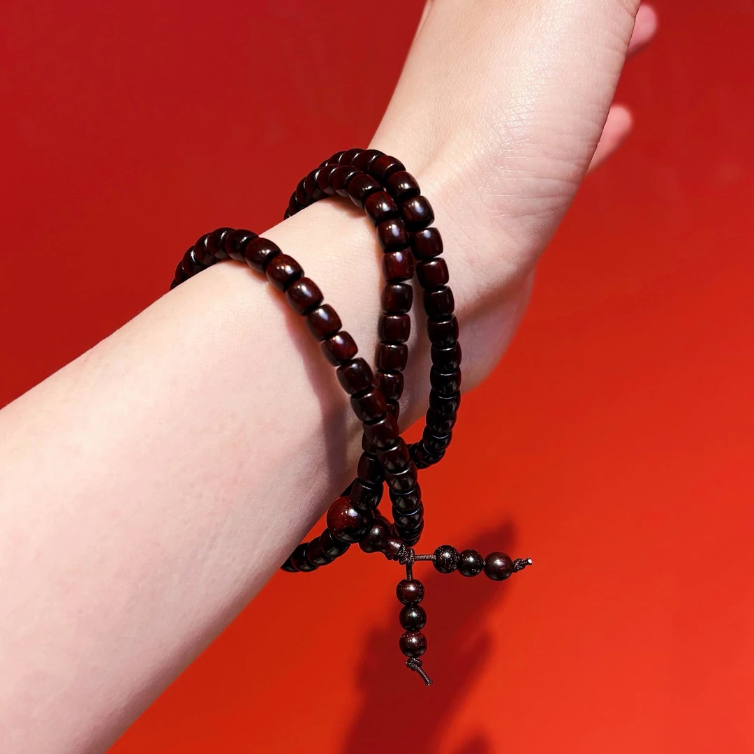 【檀小檀】印度5mmx108长串佛珠直切长串珠小叶紫檀手串