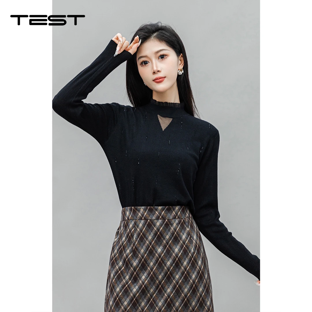 1武冈她之蝶24冬上衣 1244003款时尚针织上衣