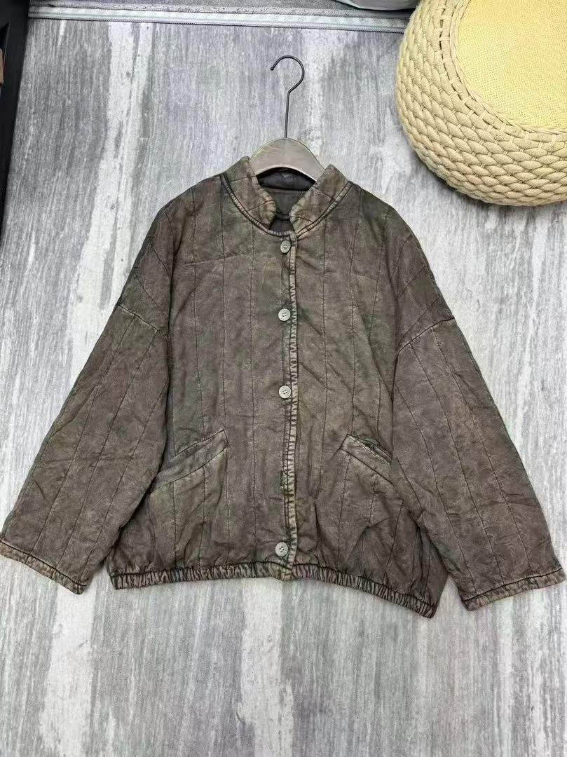 亚麻炒色棉衣082228-1