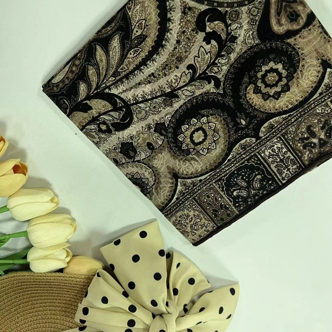 90丝毛方巾-花开之恋  88cm丝巾