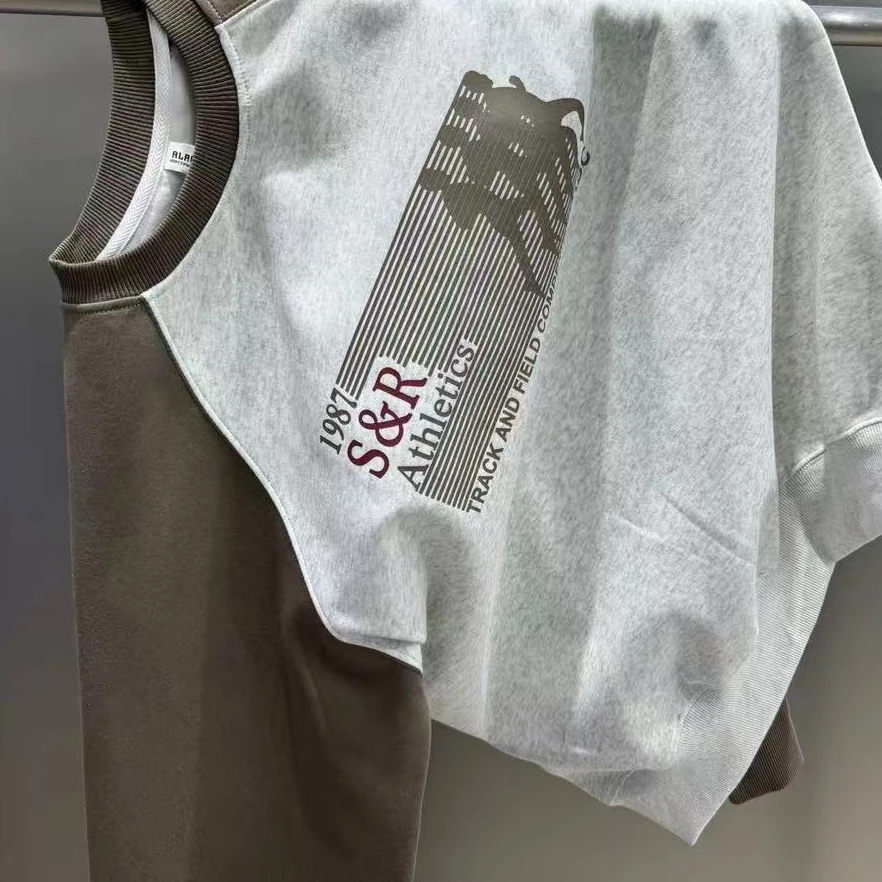 2421灰色童装T恤时尚休闲圆领百搭宽松运动