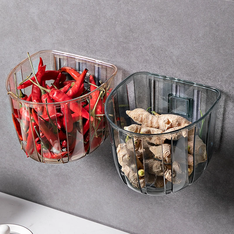 厨房葱姜蒜收纳筐挂篮置物架浴室吊篮卫生间床边壁挂式收纳篮挂架