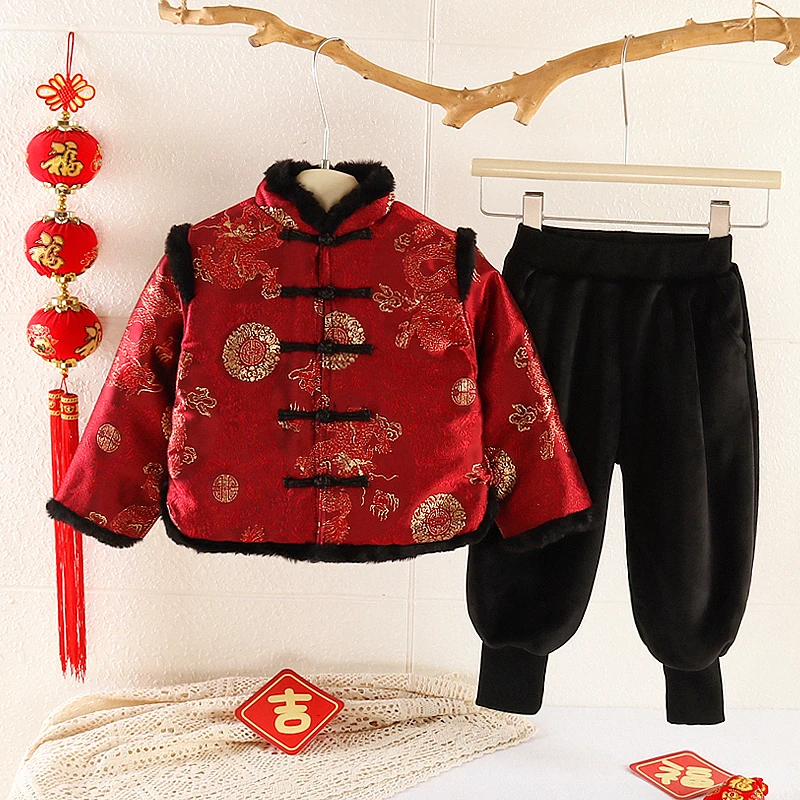 【飞龙】男童套装中国风唐装拜年服周岁服