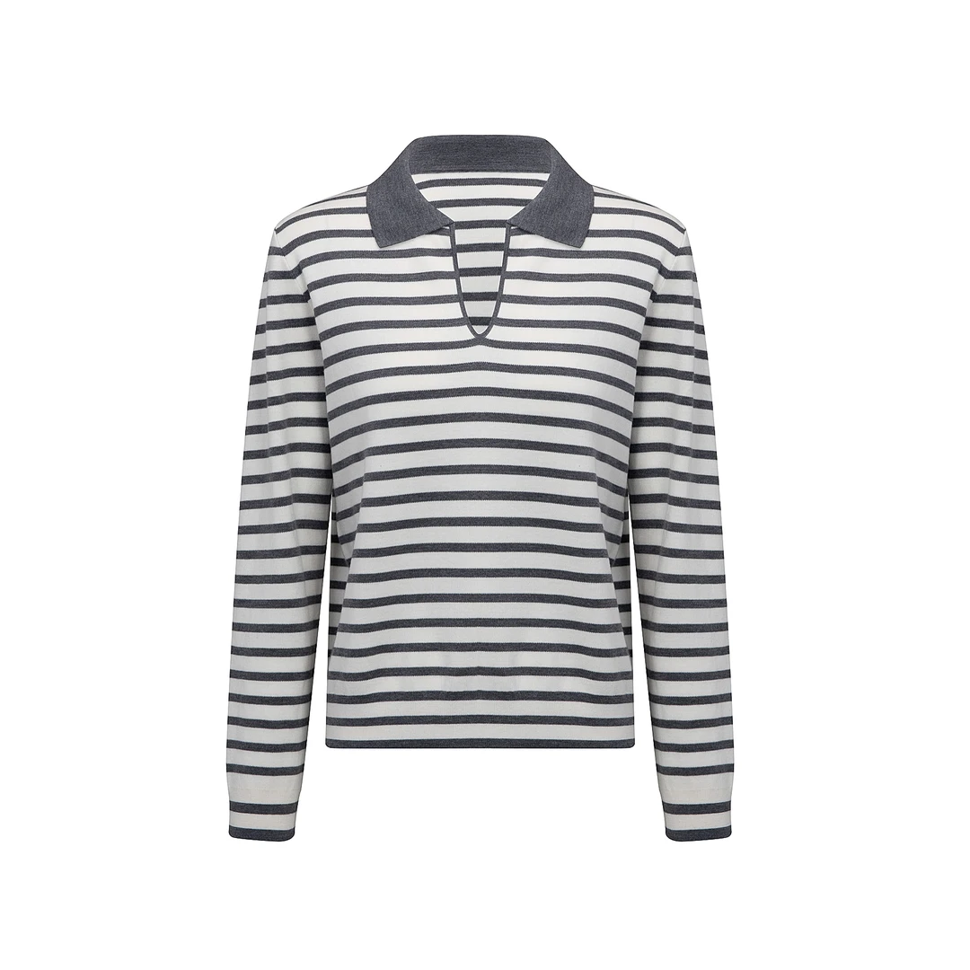 春衫【半山烟雨】丝羊毛柔软长袖v翻领套头时尚针织打底衫FY230704