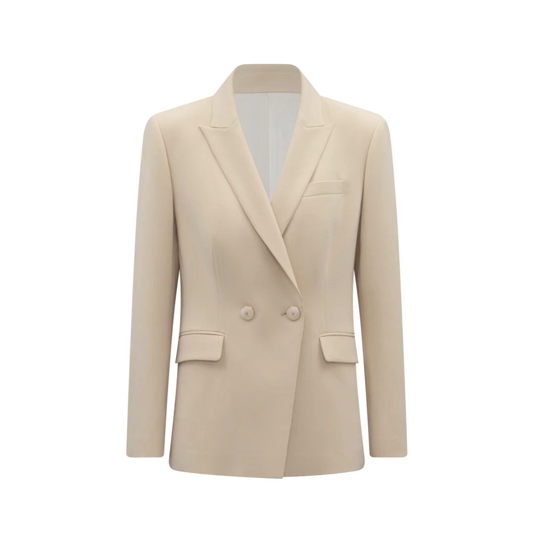 春衫【巴黎轻奢】醋酸双排扣修身西装高级感气质通勤商务西服24FJ87