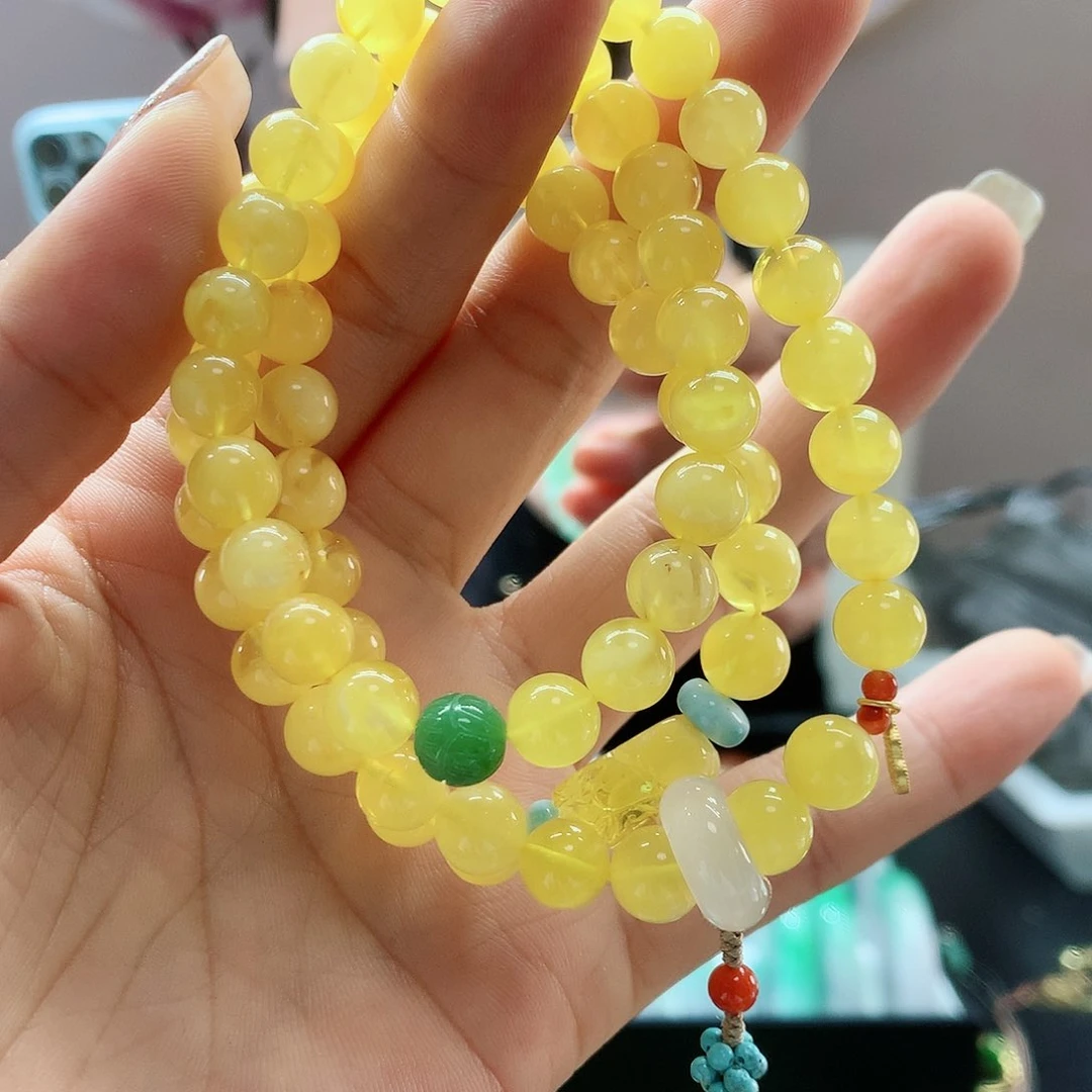 蜜蜡手串未镶嵌，