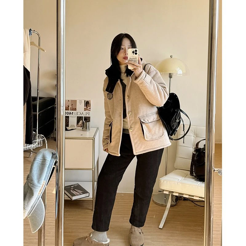 睡衣女冬季珊瑚绒加绒加厚新款学院风连帽保暖可外穿家居服套装