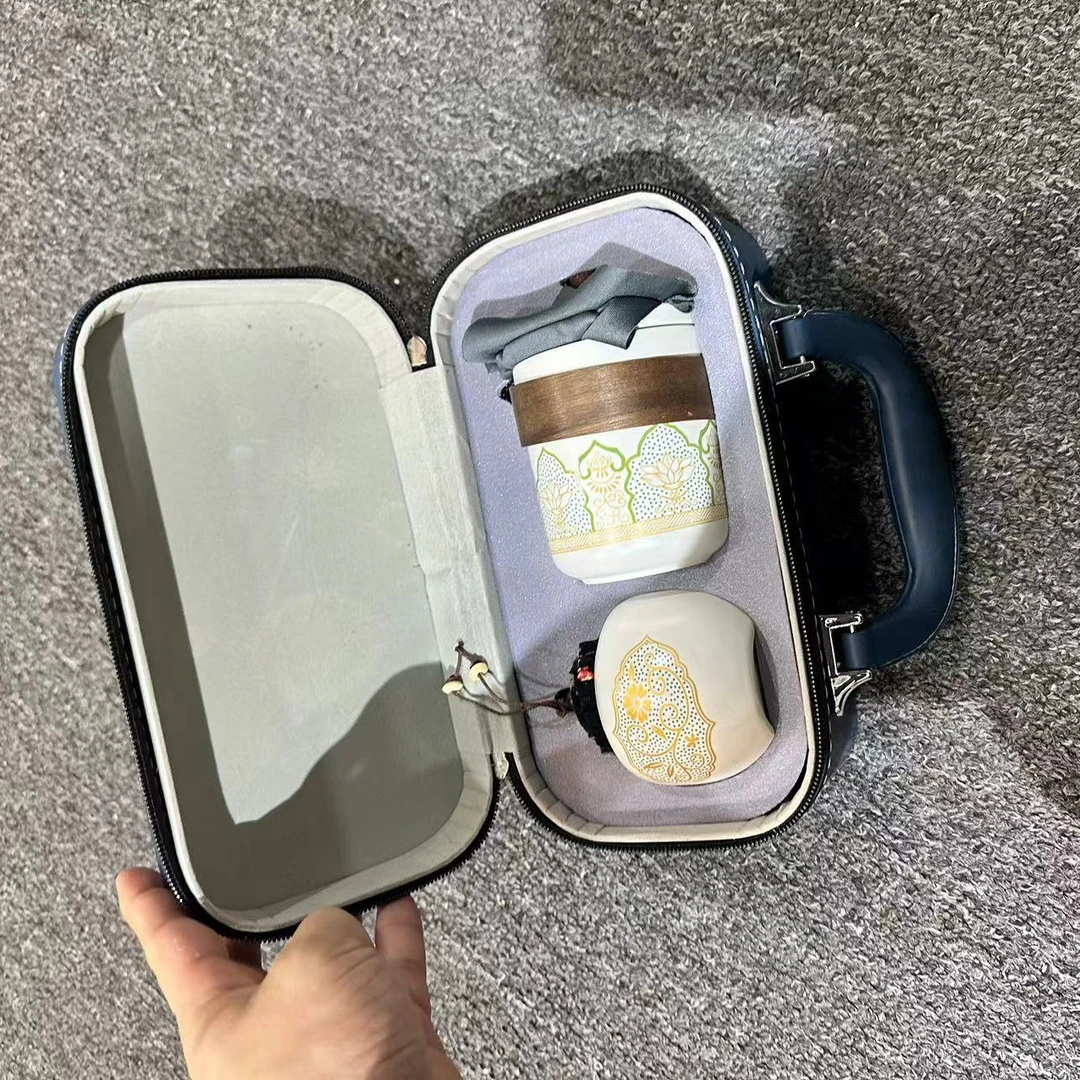 知音茶具【新粉开播专享福利】宝相花皮包旅行套装lx