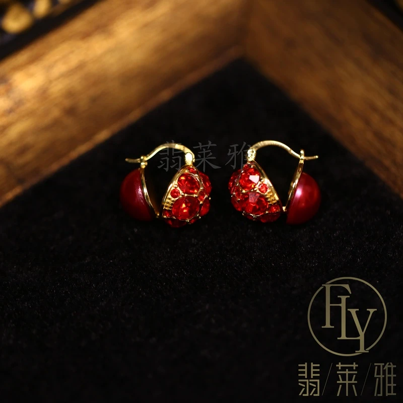 翡莱雅 铜合金合成锆石耳饰 巴黎设计师气质精致高级感耳环-2167