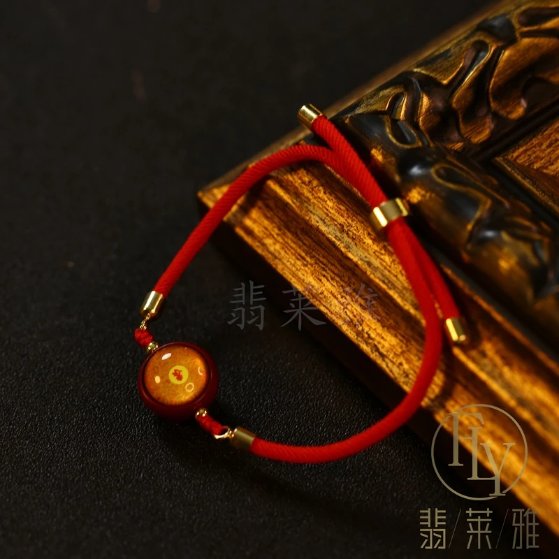 翡莱雅 非金属布艺手链 简约百搭时尚红色手工编织编绳手链-3605