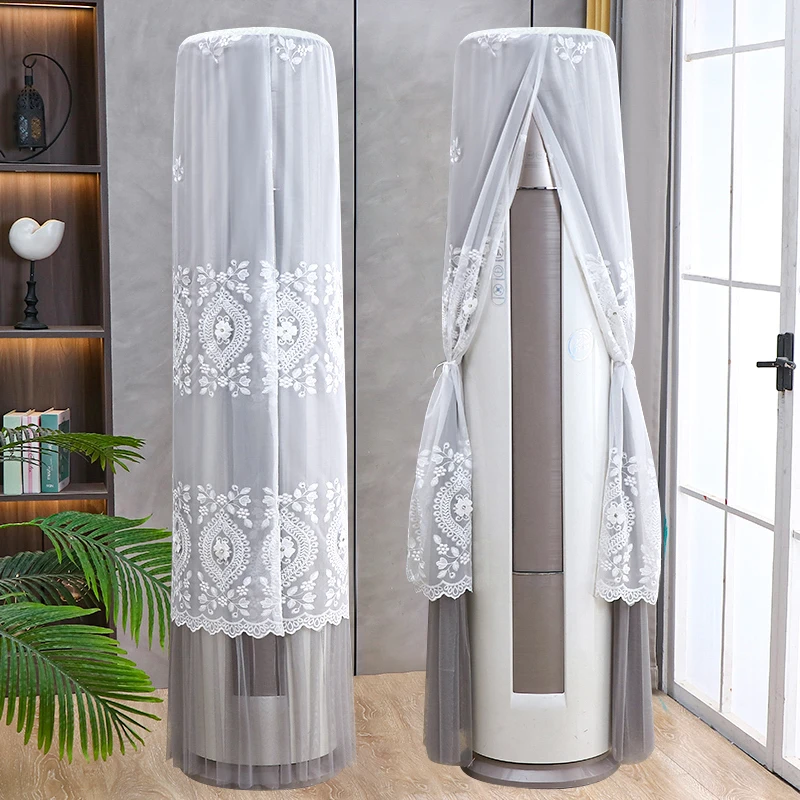 立式空调罩防尘罩蕾丝圆形柜机适用格力美的奥克斯海尔圆柱空调套