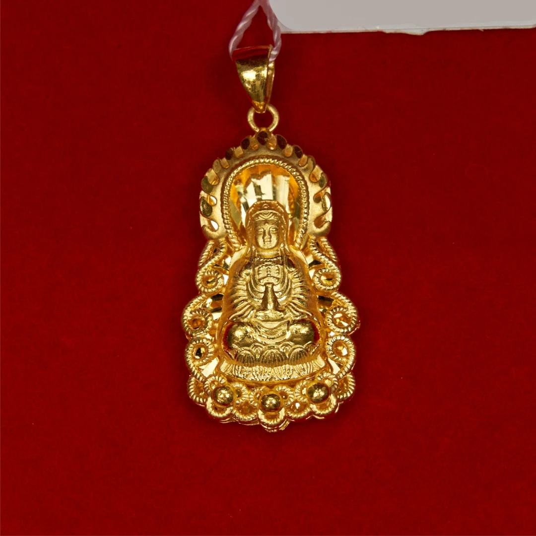 【金展珠宝】足金 火焰观音吊坠  永保平安挂牌