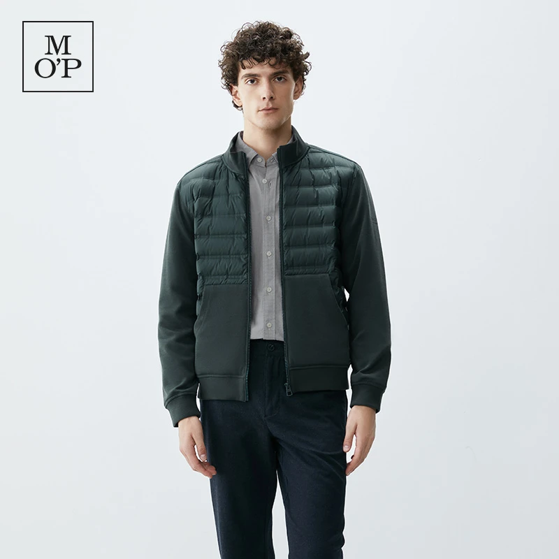Marc O'Polo/MOP【商场同款】秋冬新款白鹅绒拼接卫衣轻薄羽绒服男